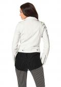 Lederimitat-Bikerjacke offwhite