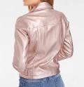 Lederimitat-Bikerjacke rosé-metallic