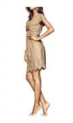 Lederimitat-Kleid camel