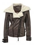 Lederimitatjacke mit Teddyfutter braun