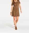 Lederimitatkleid cognac