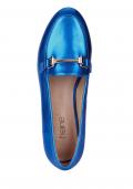 Lederslipper blau-metallic