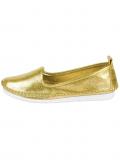 Lederslipper gelb-goldfarben