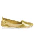 Lederslipper gelb-goldfarben