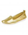 Lederslipper gelb-goldfarben