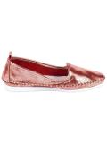 Lederslipper koralle-metallic