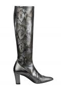 Lederstiefel mint-silber-metallic