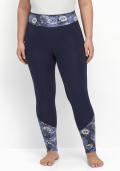 Leggings mit Blumendruck und Shaping-Bund marine