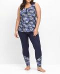 Leggings mit Blumendruck und Shaping-Bund marine