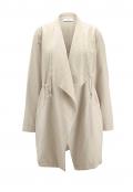 Leinen-Longjacke beige