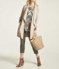 Leinen-Longjacke beige