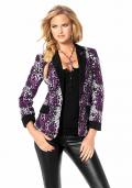 Leomuster-Blazer lila-bunt