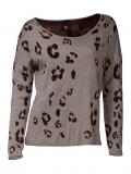 Leomuster-Pullover mit Strass sand