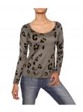 Leomuster-Pullover mit Strass sand