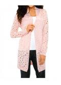 Lochmuster-Strickjacke. rose