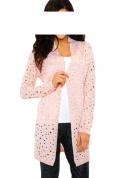 Lochmuster-Strickjacke. rose