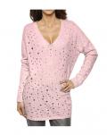 Lochmusterpullover rosa