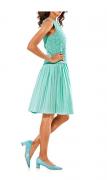 Lochstickerei-Kleid mint