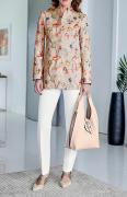 Longblazer mit Stickerei beige-bunt