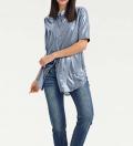 Longbluse blau