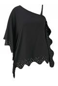 Longbluse mit Strass schwarz