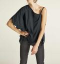 Longbluse mit Strass schwarz