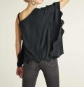 Longbluse mit Strass schwarz