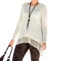 Longshirt mit Chiffon ecru