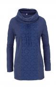 Longshirt mit Spitze blau meliert