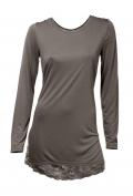 Longshirt mit Spitze taupe