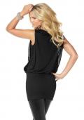 Longshirt mit Strass schwarz