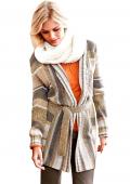 Longstrickjacke braun-natur