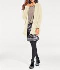 Longstrickjacke creme