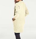 Longstrickjacke creme