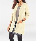 Longstrickjacke creme