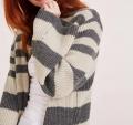 Longstrickjacke grau-offwhite