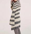 Longstrickjacke grau-offwhite