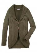 Longstrickjacke khaki