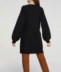 Longstrickjacke mit Pailletten schwarz