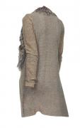 Longstrickjacke mit Webpelz beige