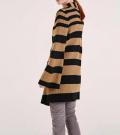 Longstrickjacke schwarz-camel