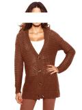 Longstrickjacke zimt