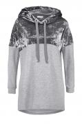 Longsweatshirt mit Samt grau