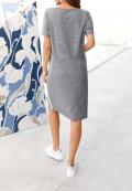 Luxus-Jerseykleid grau-melange