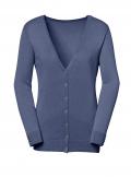 Luxus-Strickjacke rauchblau