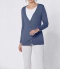 Luxus-Strickjacke rauchblau