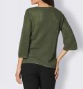 Lyocell-Pullover mit Glitzersteinchen khaki