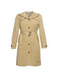 Lyocell-Trenchcoat mit Kapuze cappuccino