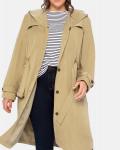 Lyocell-Trenchcoat mit Kapuze cappuccino