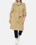 Lyocell-Trenchcoat mit Kapuze cappuccino